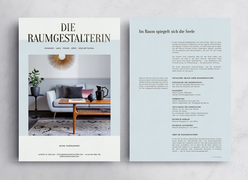 Die Raumgesalterin. Gesamtes Branding von Helene Deisenhammer Visual Storytelling for Brands